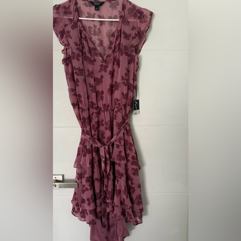 Simply Vera Wang Express Dusty Mauve Floral High-Low Dress